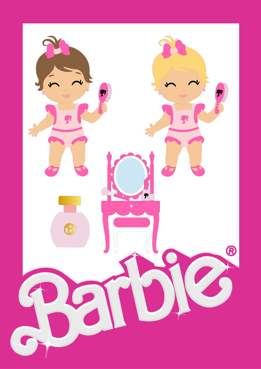 Arquivo de Corte Topo de Bolo Festa Barbie - Imagem 5