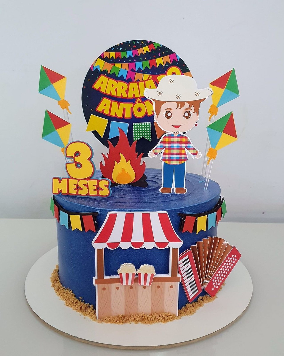Arquivo de Corte Topo de Bolo Festa Junina Arraiá Menino