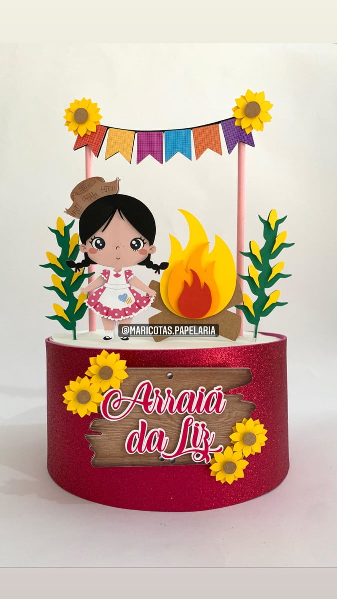 Arquivo de corte Topo de Bolo Festa junina Feminino