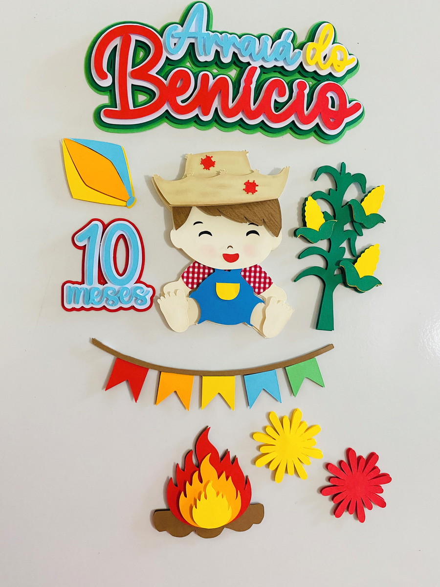 Arquivo de Corte Topo de Bolo - Festa Junina Menino 2 - Imagem 3