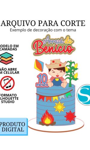 Arquivo de Corte Topo de Bolo - Festa Junina Menino 2