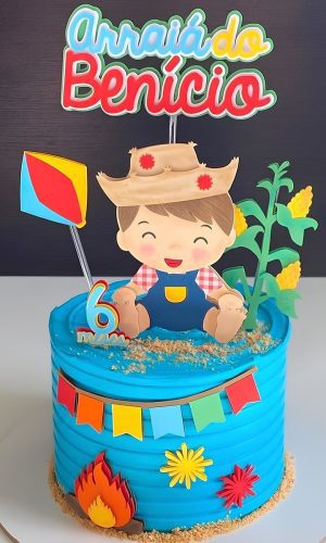 Arquivo de Corte - Topo de Bolo Festa Junina Menino(camadas)