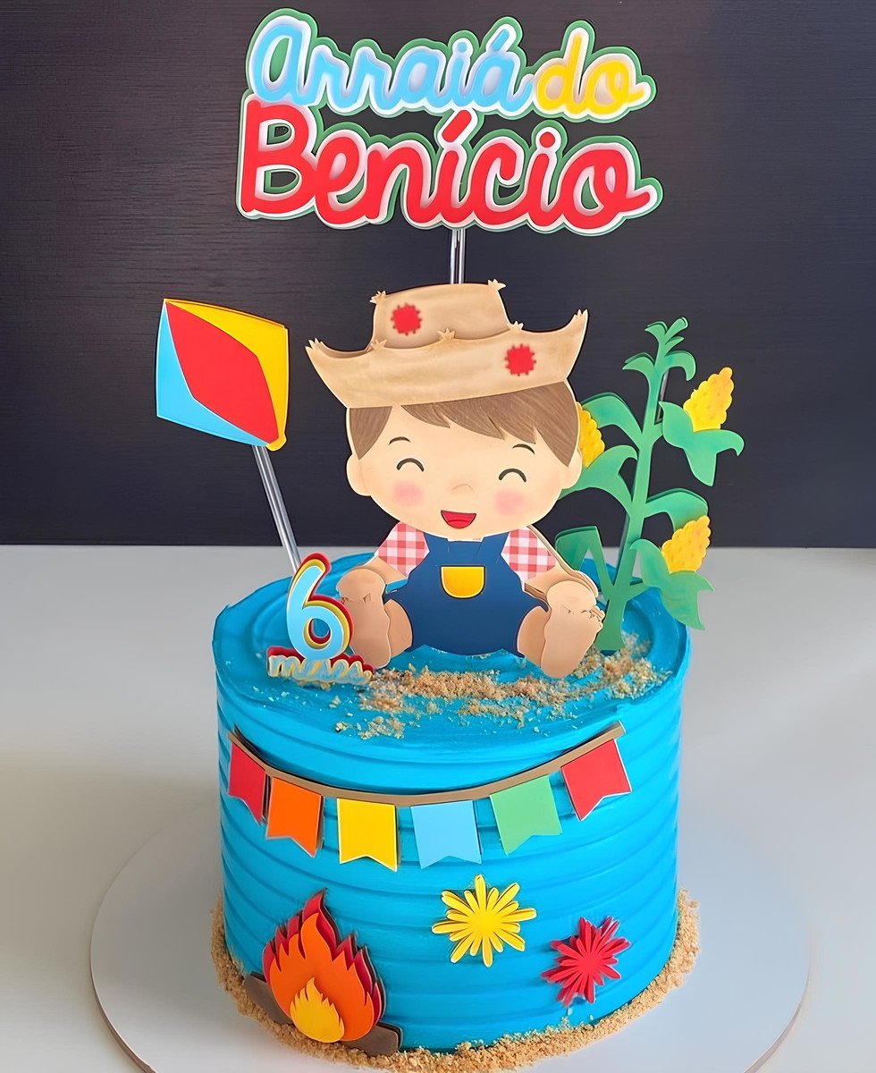 Arquivo de Corte - Topo de Bolo Festa Junina Menino(camadas)