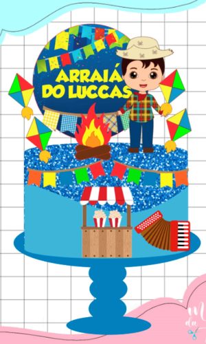 Arquivo de Corte Topo de Bolo Festa Junina Menino Arraiá 065