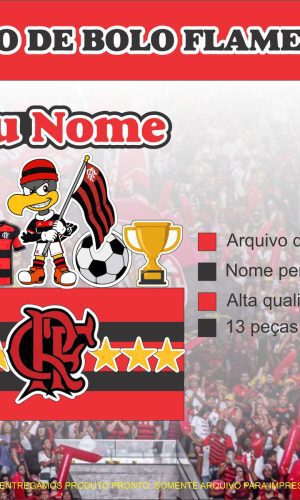 [arquivo de Corte] Topo de Bolo Flamengo 1 Camada