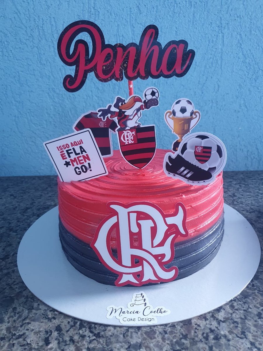 Arquivo de Corte Topo de Bolo Flamengo Feminino