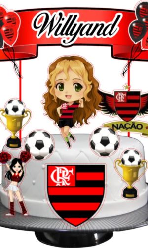 Arquivo de Corte Topo de Bolo Flamengo Feminino