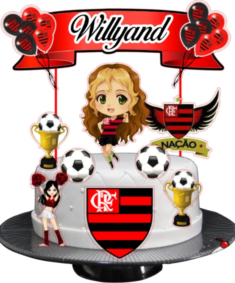 Arquivo de Corte Topo de Bolo Flamengo Feminino