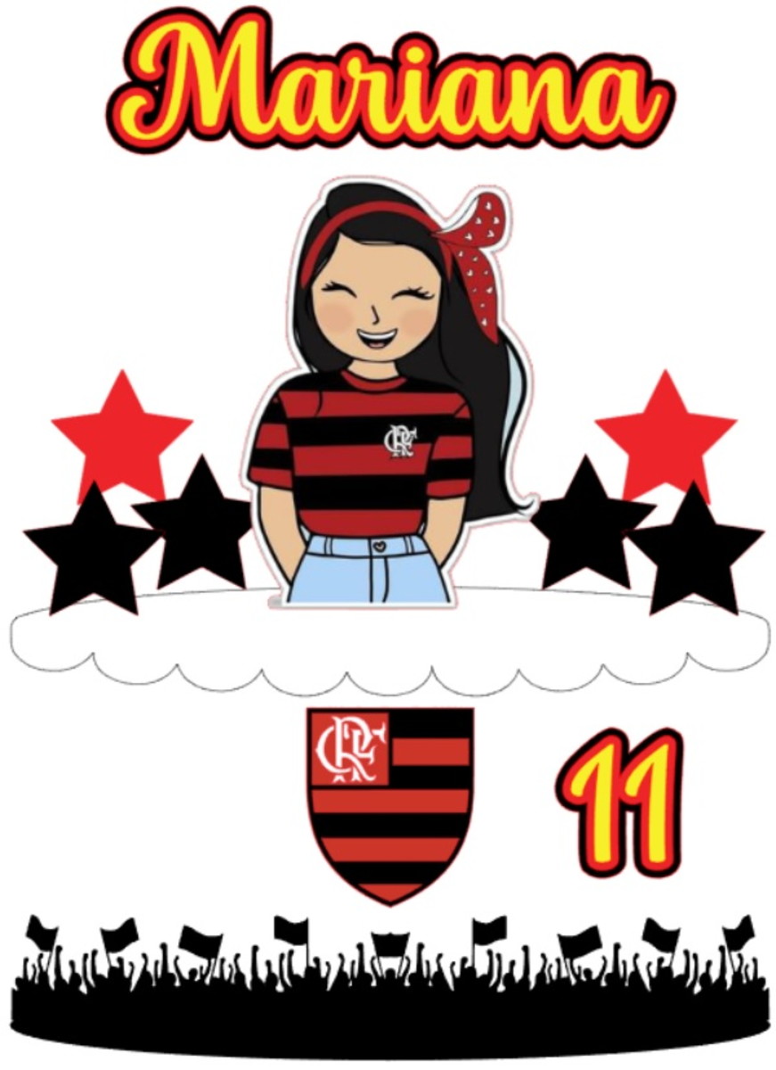 Arquivo de Corte Topo de Bolo Flamengo Feminino