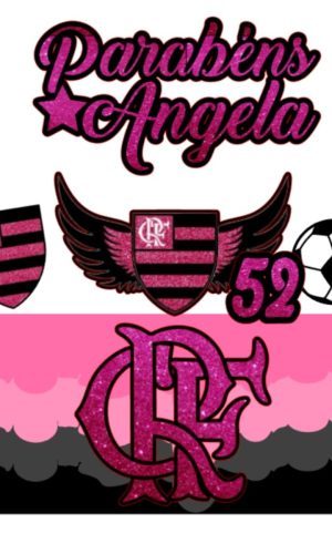 Arquivo de Corte Topo de Bolo Flamengo Rosa