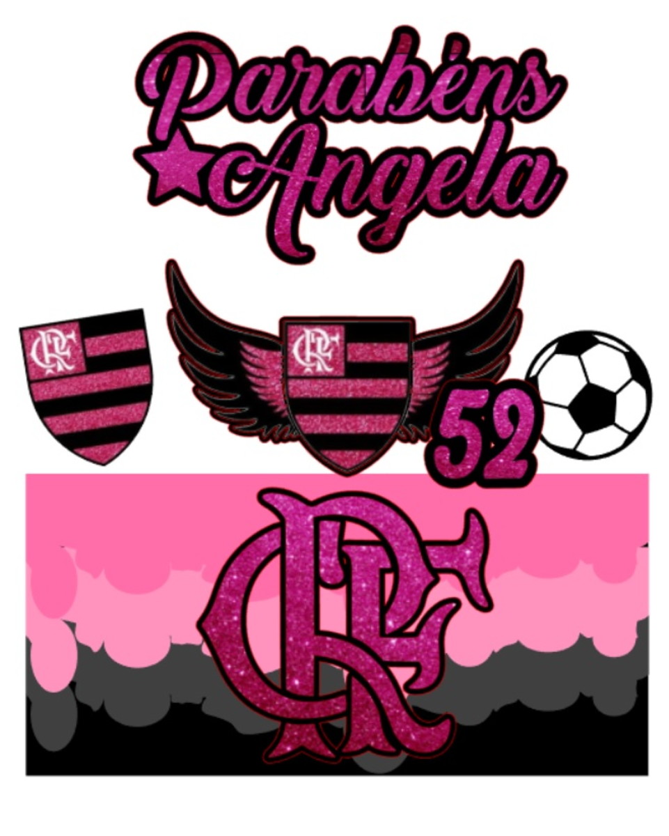 Arquivo de Corte Topo de Bolo Flamengo Rosa