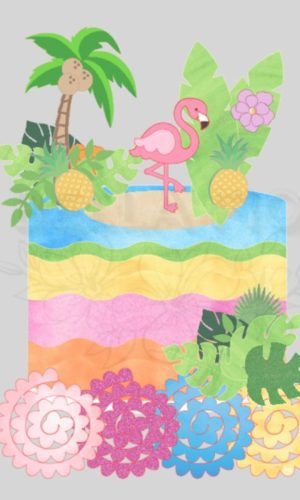 Arquivo de Corte Topo de Bolo Flamingo Camadas 47 -bf