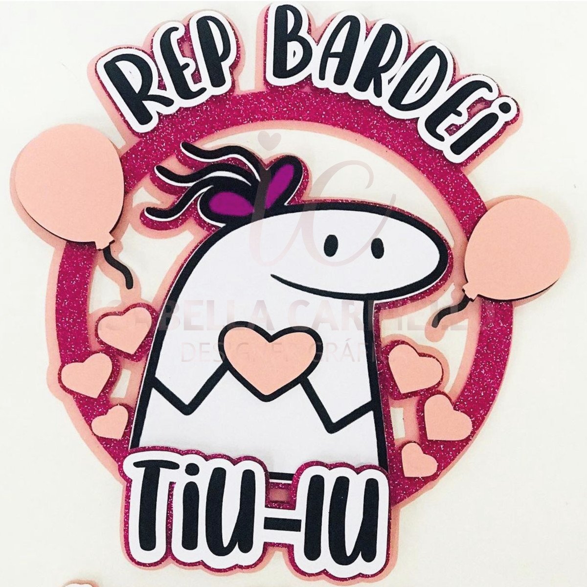 Arquivo de Corte Topo de Bolo Flork Menina 3d