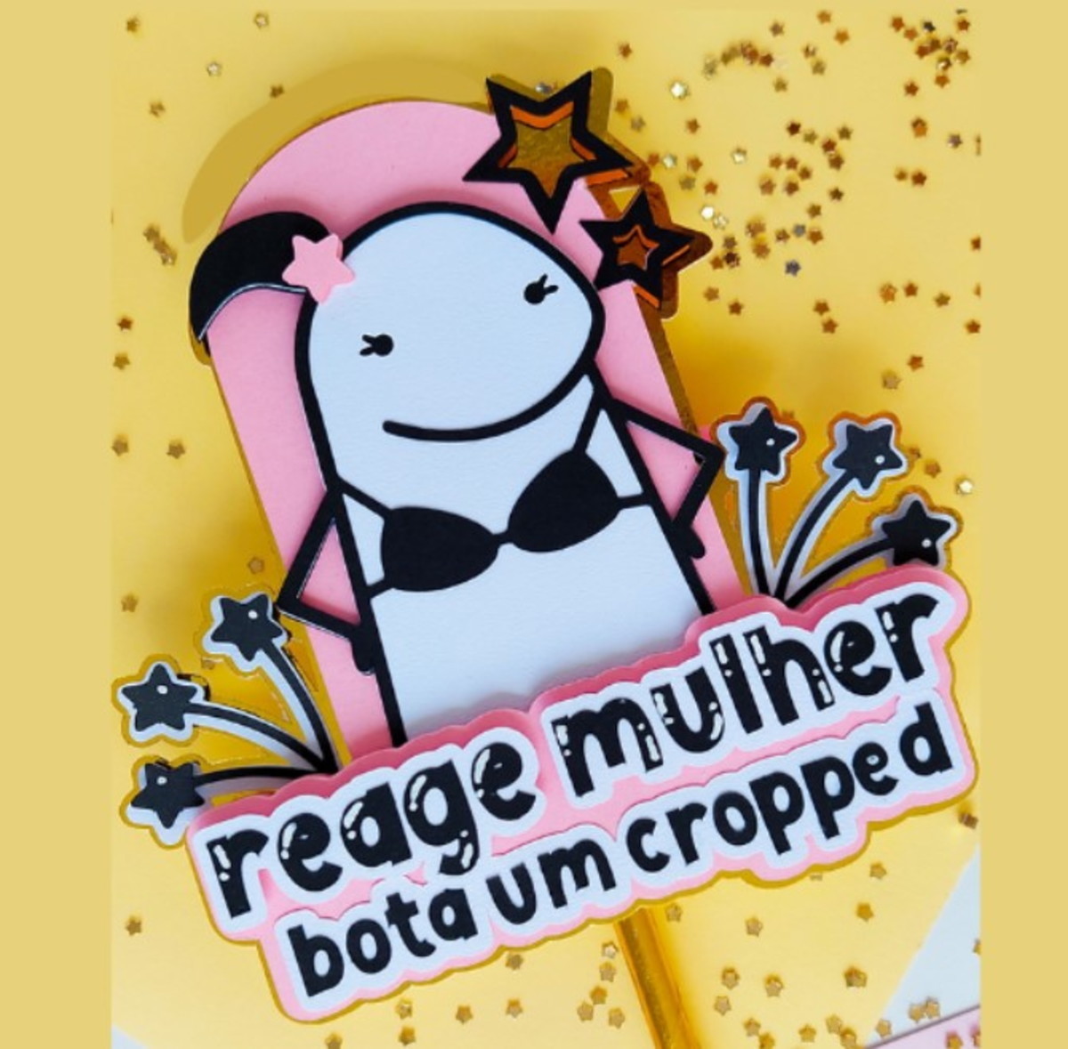 Arquivo de Corte Topo de Bolo Flork Reage Mulher -001