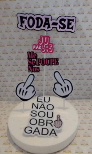 Arquivo de Corte Topo de Bolo Foda-se Studio