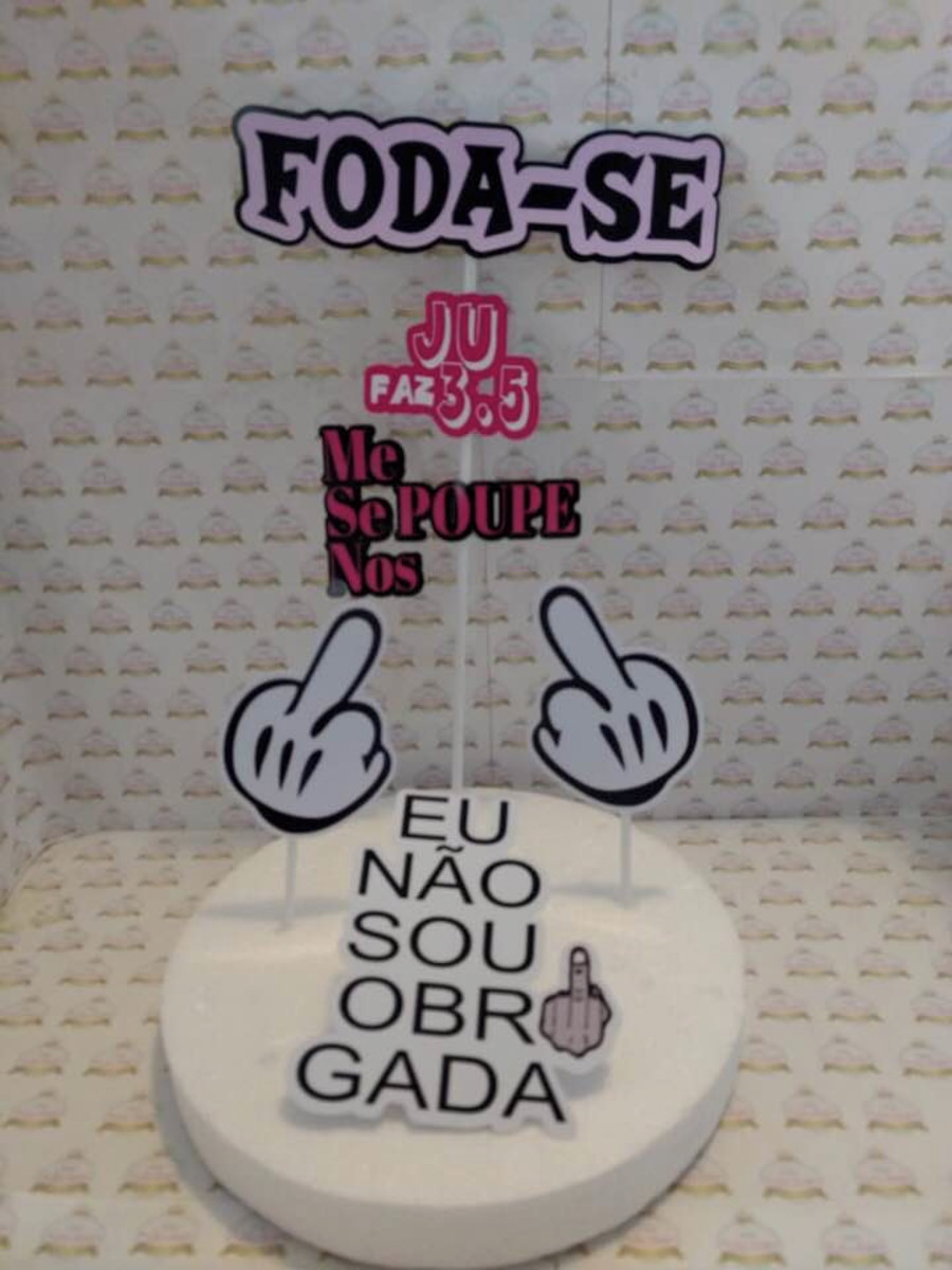 Arquivo de Corte Topo de Bolo Foda-se Studio