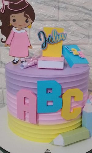 Arquivo de Corte Topo de Bolo Formatura do Abc em Camadas