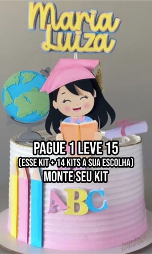 Arquivo de Corte Topo de Bolo Formatura Menina 1 Studio+14