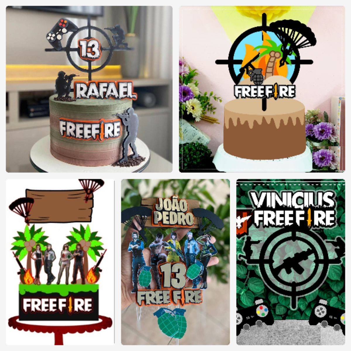 ARQUIVO DE CORTE TOPO DE BOLO - FREE FIRE