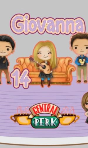 Arquivo de Corte Topo de Bolo Friends Aquarela