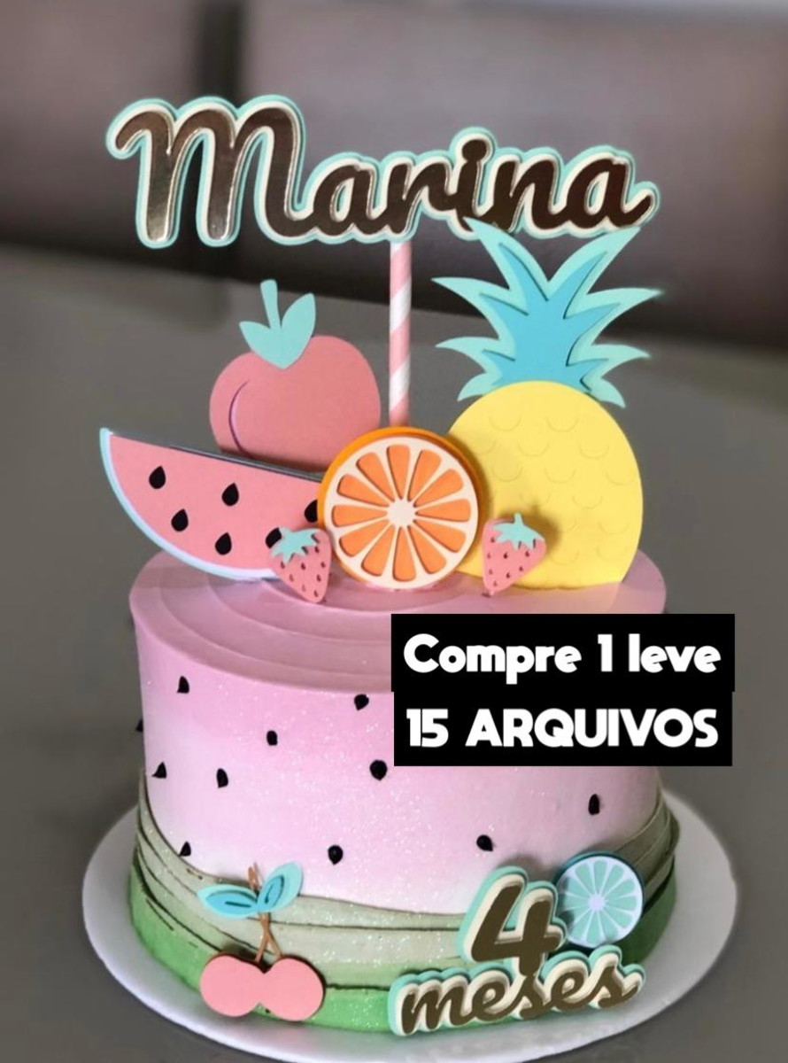 Arquivo de Corte- Topo de Bolo Frutas Camada