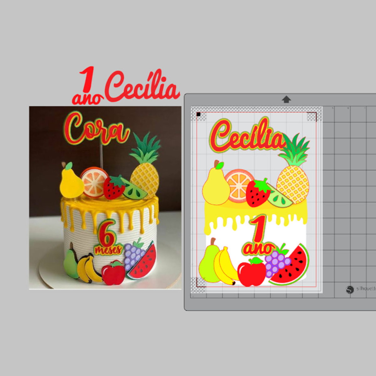Arquivo de corte / Topo de bolo - FRUTINHAS EM CAMADAS - Imagem 2