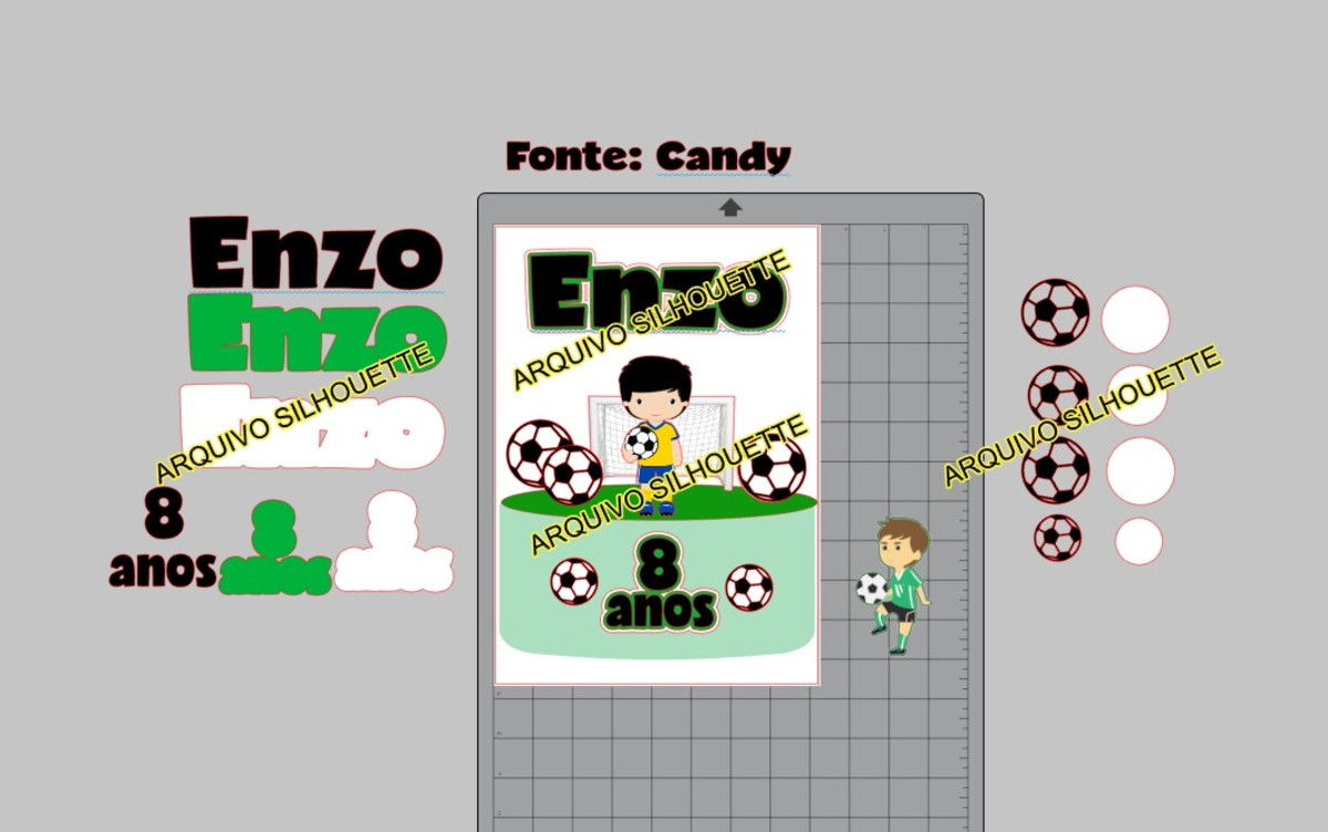 Combo + Arquivo de Corte - Topo de Bolo - Futebol - Imagem 2