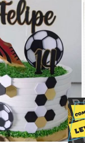 Arquivo de Corte Topo de Bolo Futebol Copa Bola e Chuteira