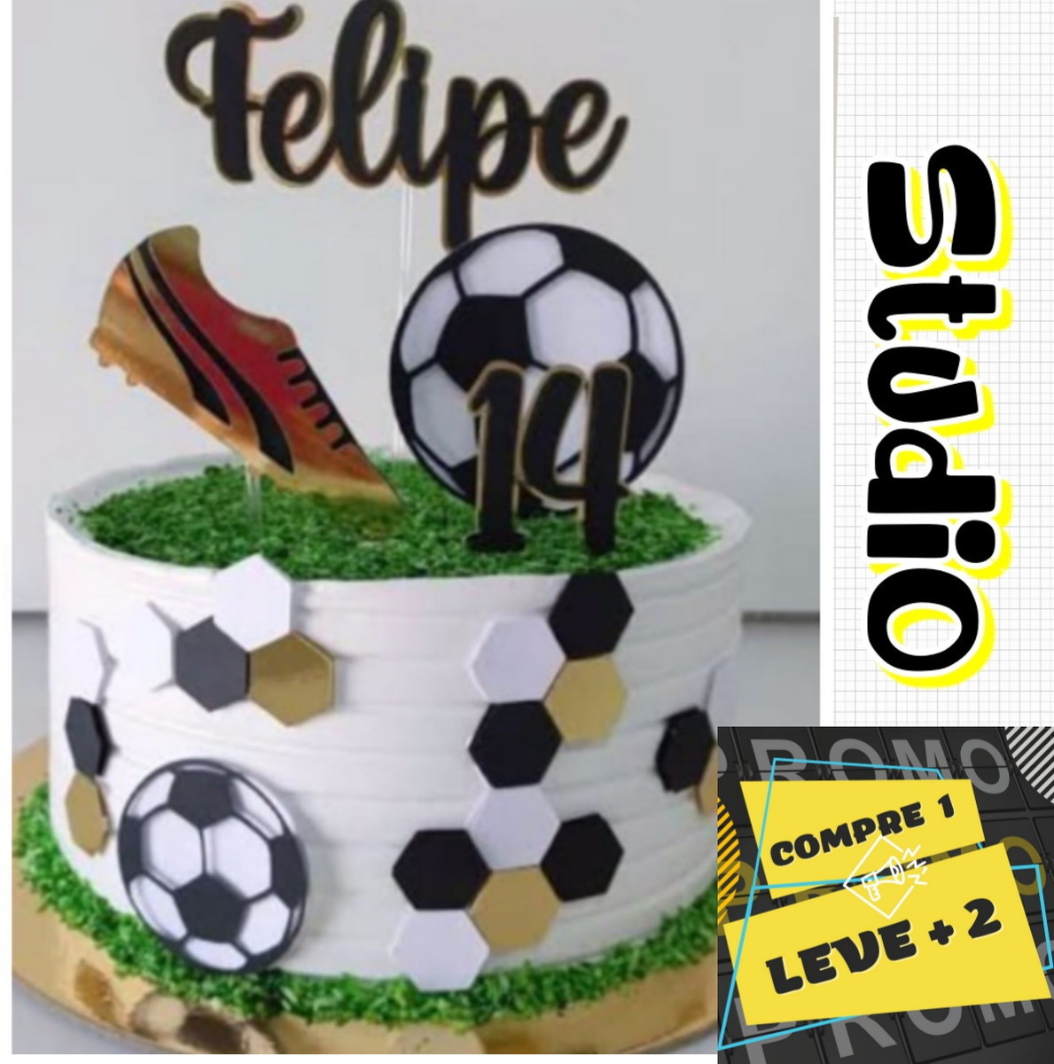 Arquivo de Corte Topo de Bolo Futebol Copa Bola e Chuteira