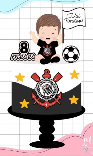 Arquivo de Corte Topo de Bolo Futebol Corínthíans Menino 007