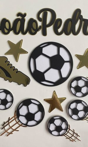 Arquivo de Corte Topo de Bolo Futebol Dourado
