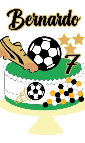 Arquivo de Corte Topo de Bolo Futebol em Camadas #425