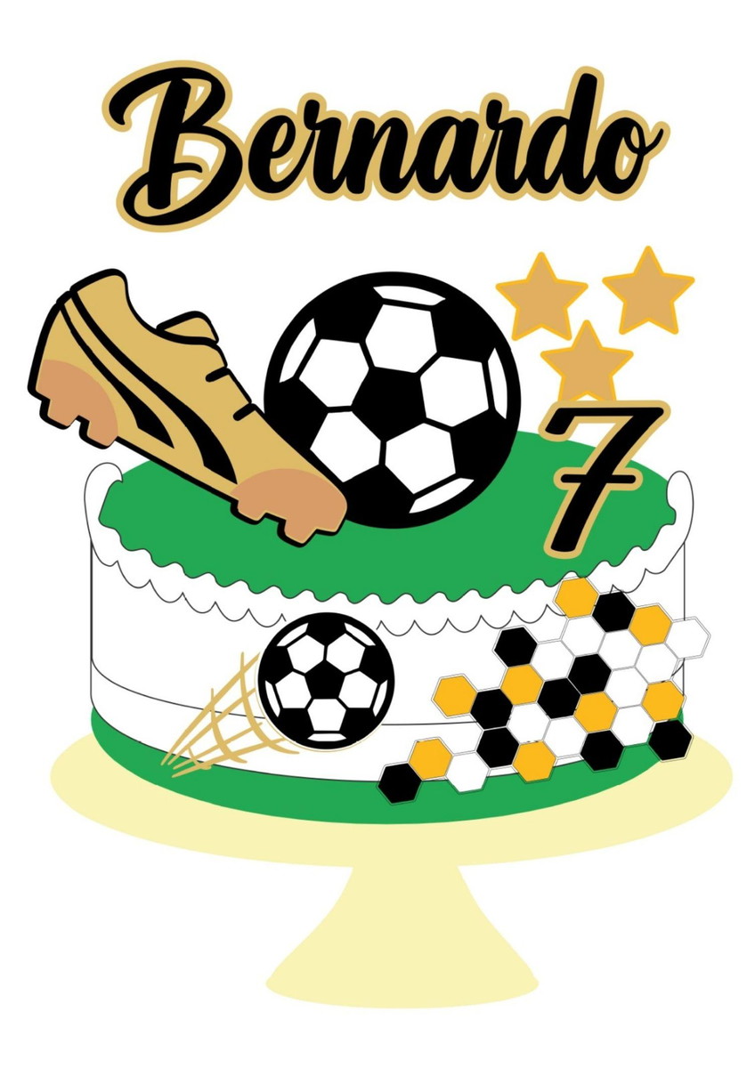 Arquivo de Corte Topo de Bolo Futebol em Camadas #425