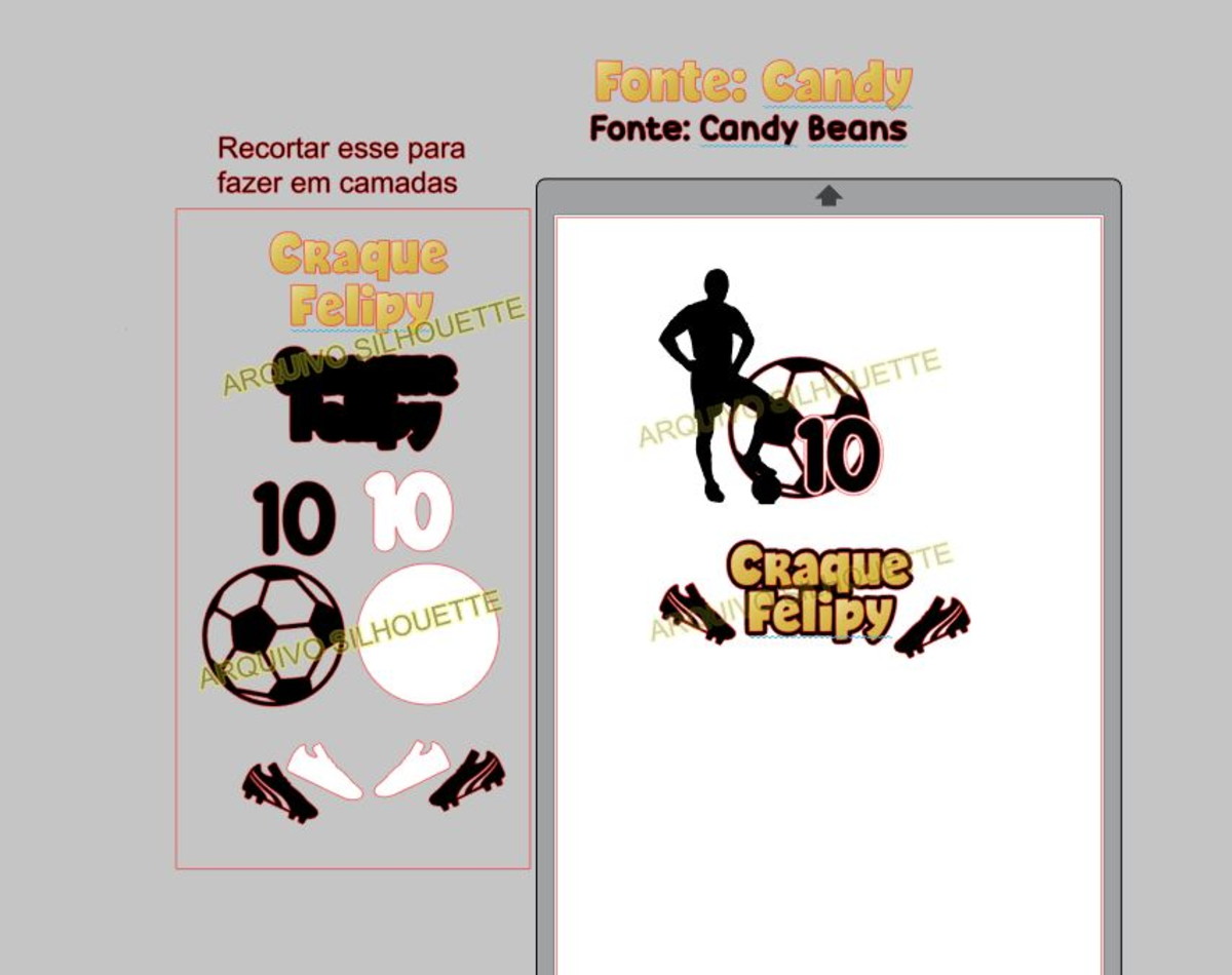 Arquivo de Corte - Topo de Bolo - Futebol - Imagem 3