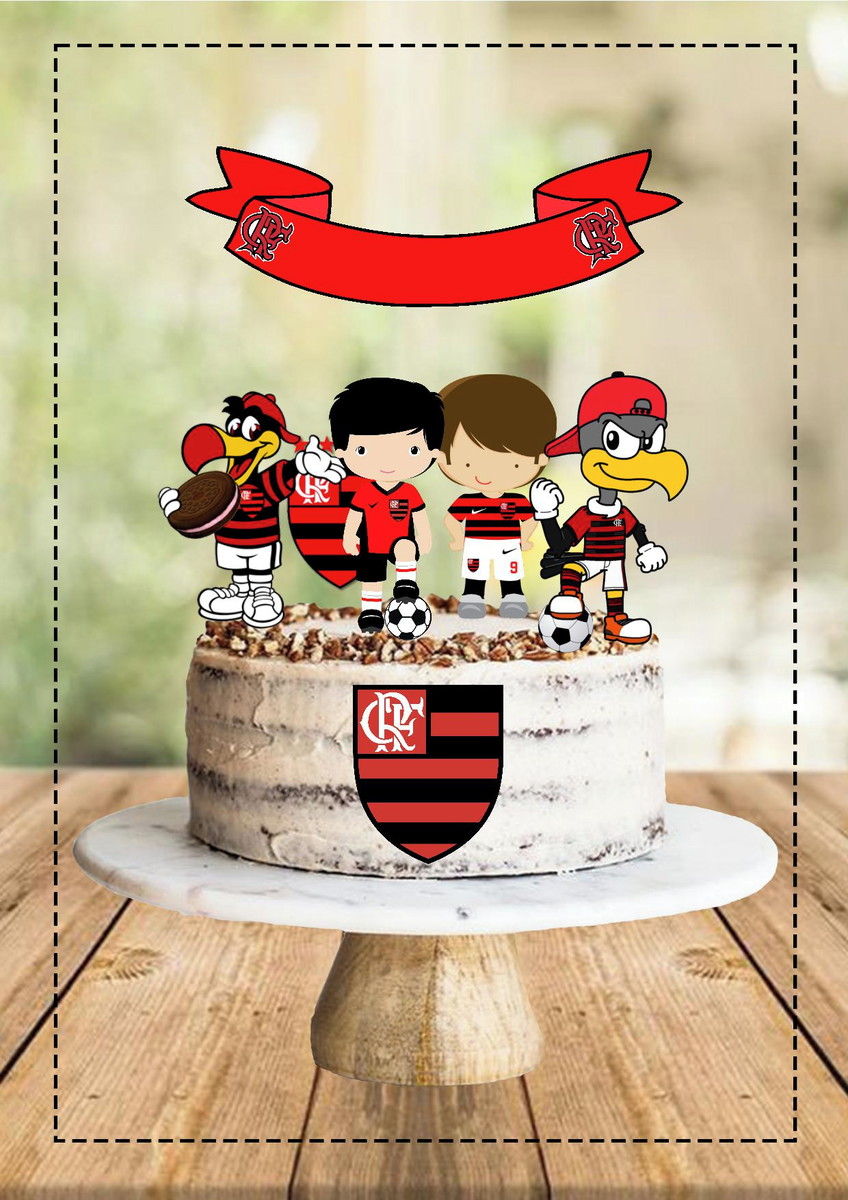 Arquivo de Corte Topo de Bolo Futebol Flamengo 5 - Imagem 2