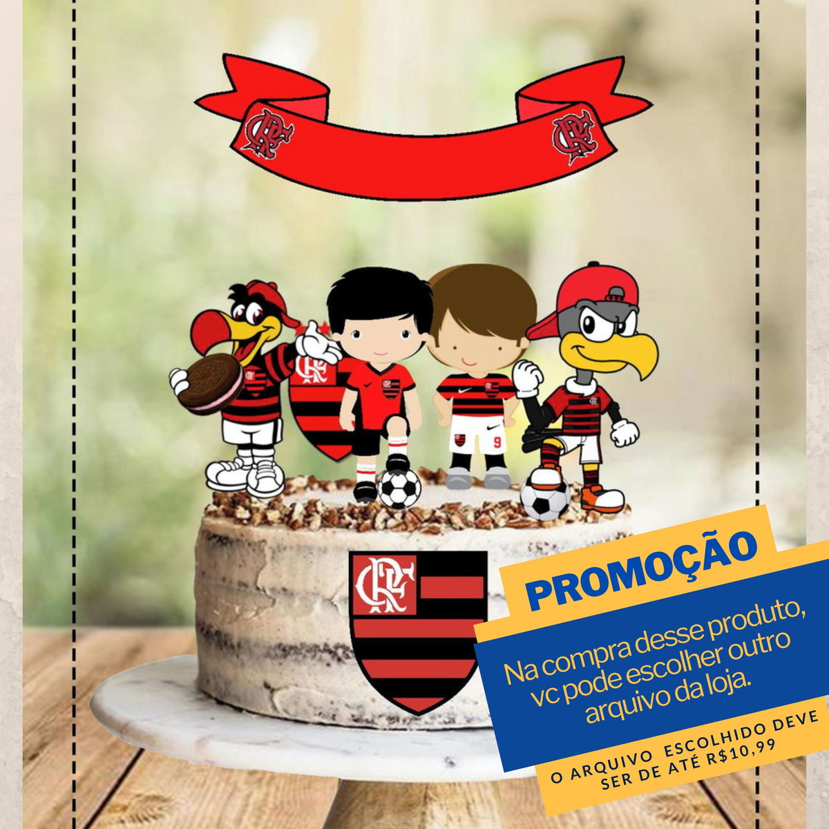 Arquivo de Corte Topo de Bolo Futebol Flamengo 5
