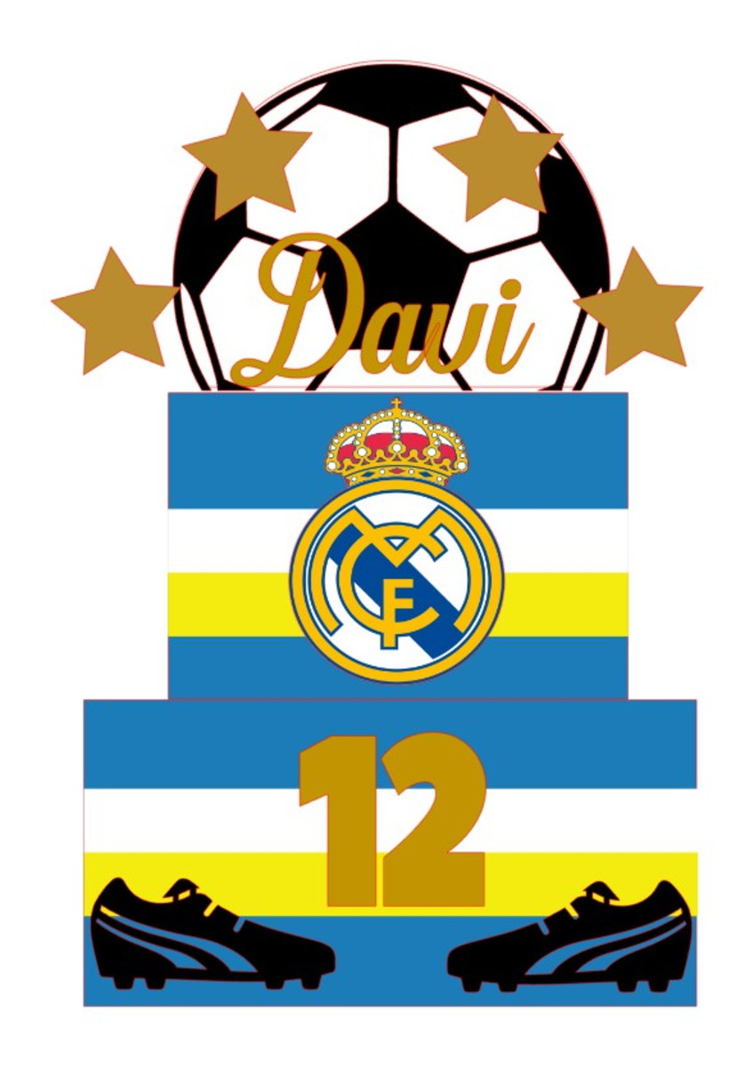 Arquivo de Corte Topo de Bolo Futebol Real Madri
