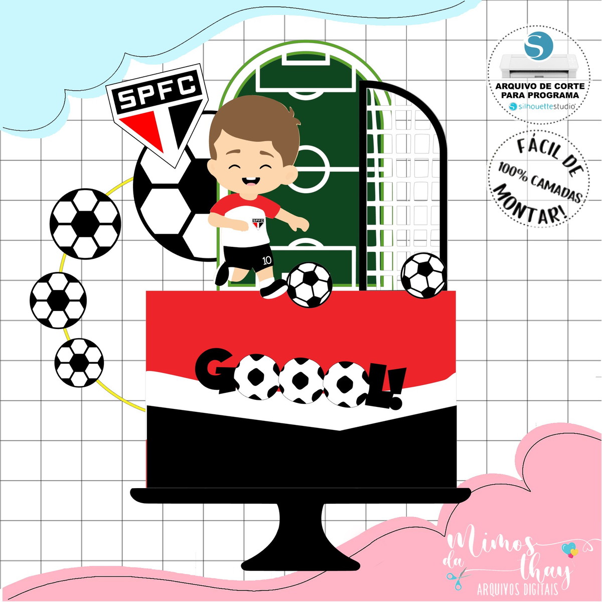 Arquivo de Corte: Topo de Bolo Futebol São Paulo 001
