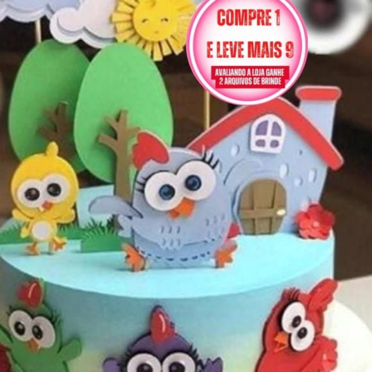 Arquivo de corte Topo de Bolo Galinha Pintadinha CAMADA #176 - Imagem 3