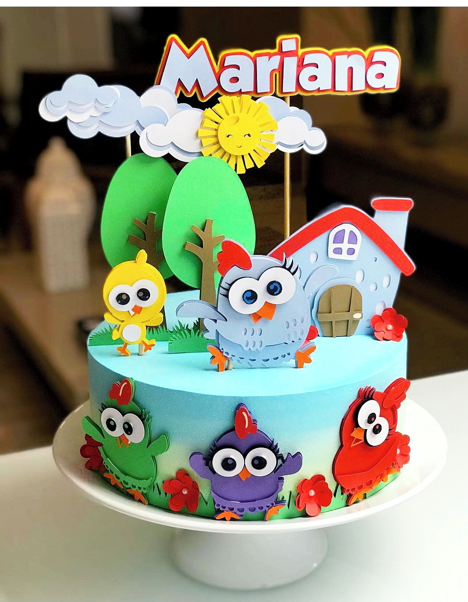 Arquivo de Corte Topo de Bolo Galinha Pintadinha Cute