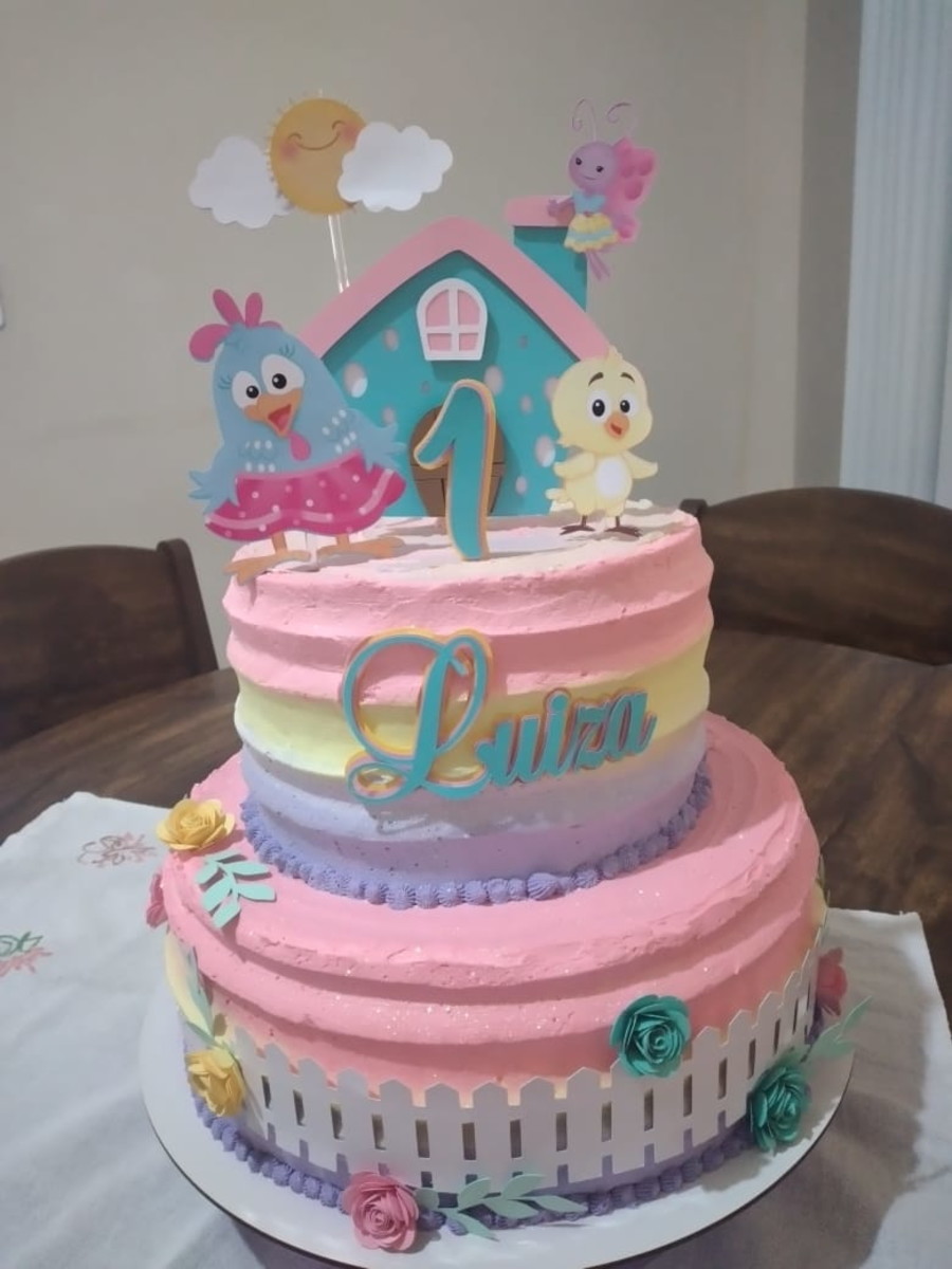 Arquivo de Corte Topo de Bolo Galinha Pintadinha Rosa Candy - Imagem 2