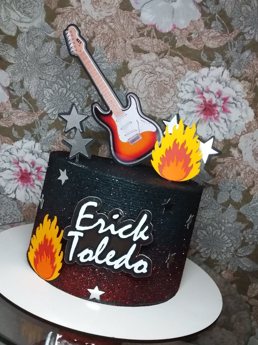 Arquivo De Corte Topo De Bolo Guitarra