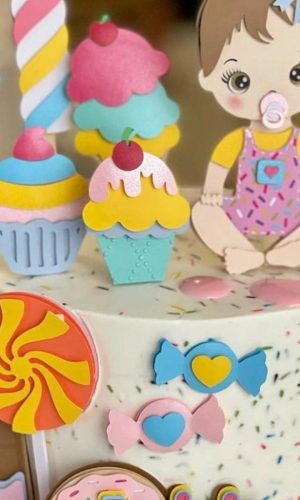 Arquivo de Corte Topo de Bolo Guloseima Doce Menina
