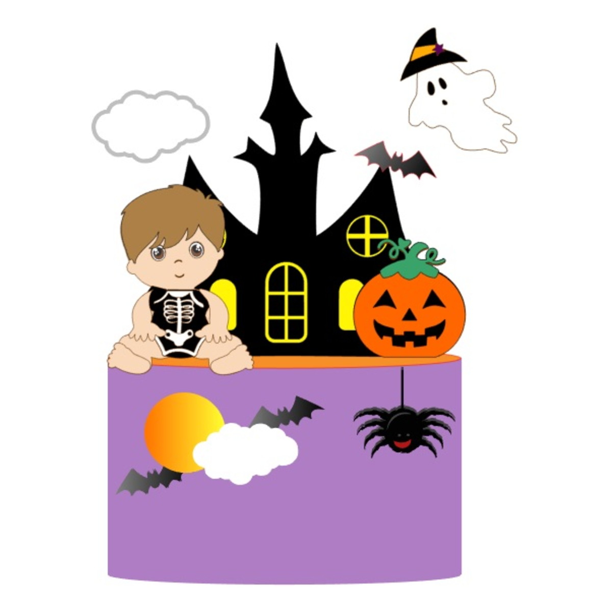 Arquivo de Corte Topo de Bolo Halloween - Bebê