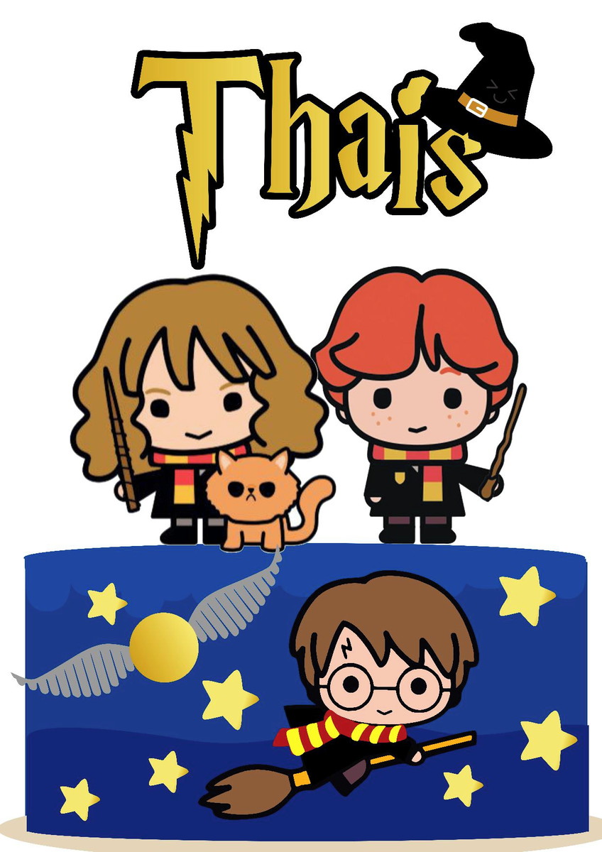 Arquivo de Corte Topo de Bolo Harry Potter em Camadas