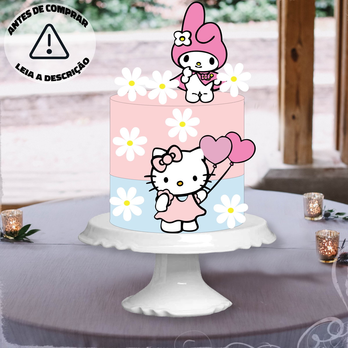 Arquivo de corte topo de bolo Hello Kitty em camadas