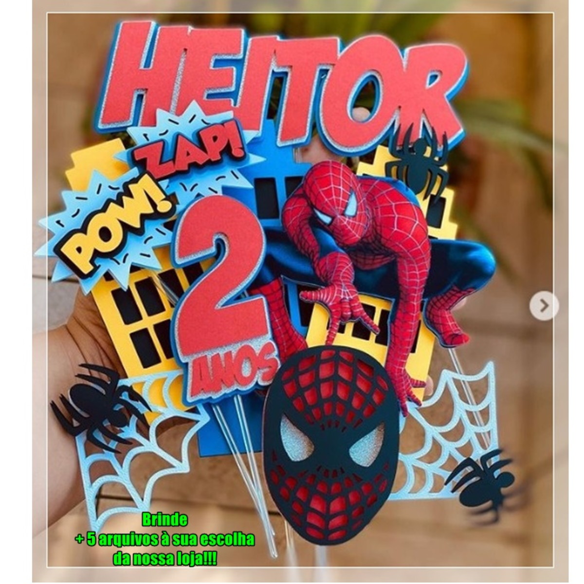 Arquivo de Corte Topo de Bolo - Homem Aranha