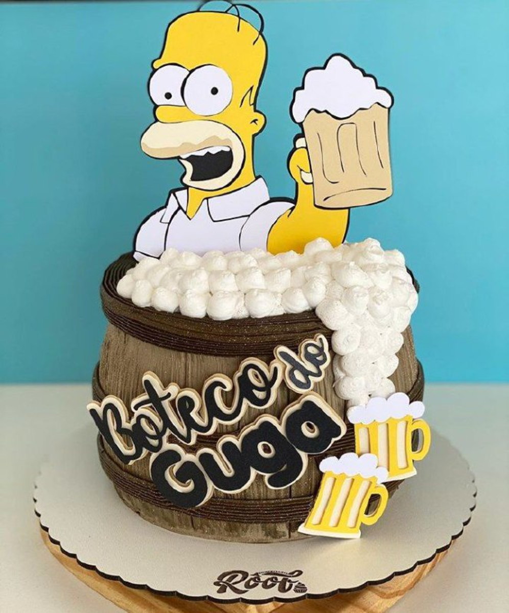 204 Arquivo de corte Topo de bolo Homer Simpson