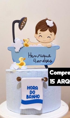 Arquivo de Corte- Topo de Bolo Hora do Banho Baby
