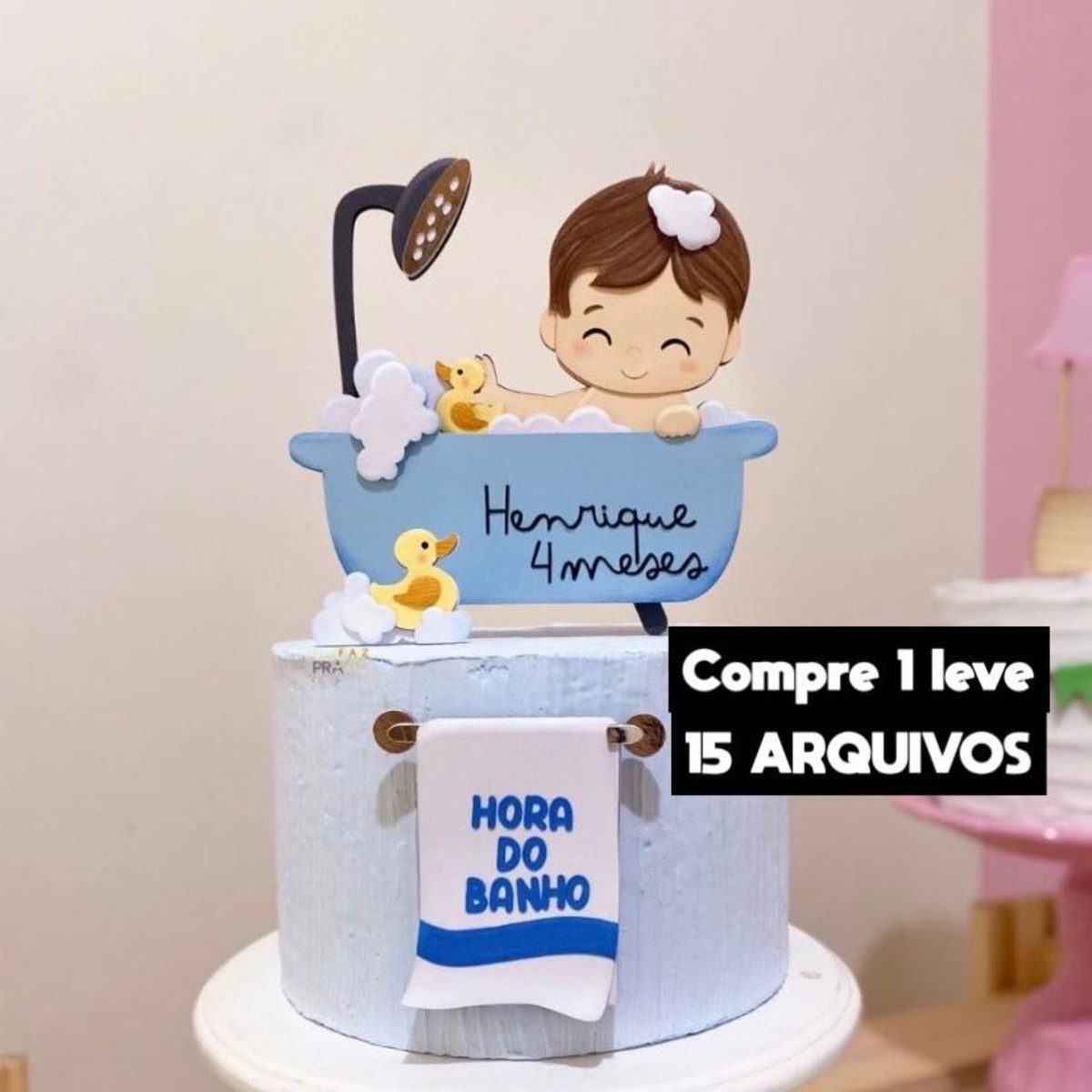 Arquivo de Corte- Topo de Bolo Hora do Banho Baby
